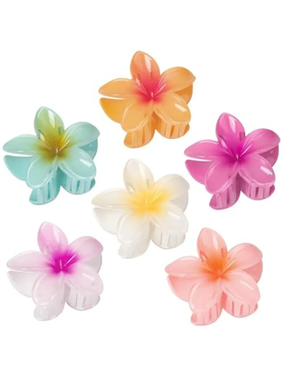 6 Pcs Flower Hair Claw Clips | Hawaiian Flower Hair Clips for Women, Tropical